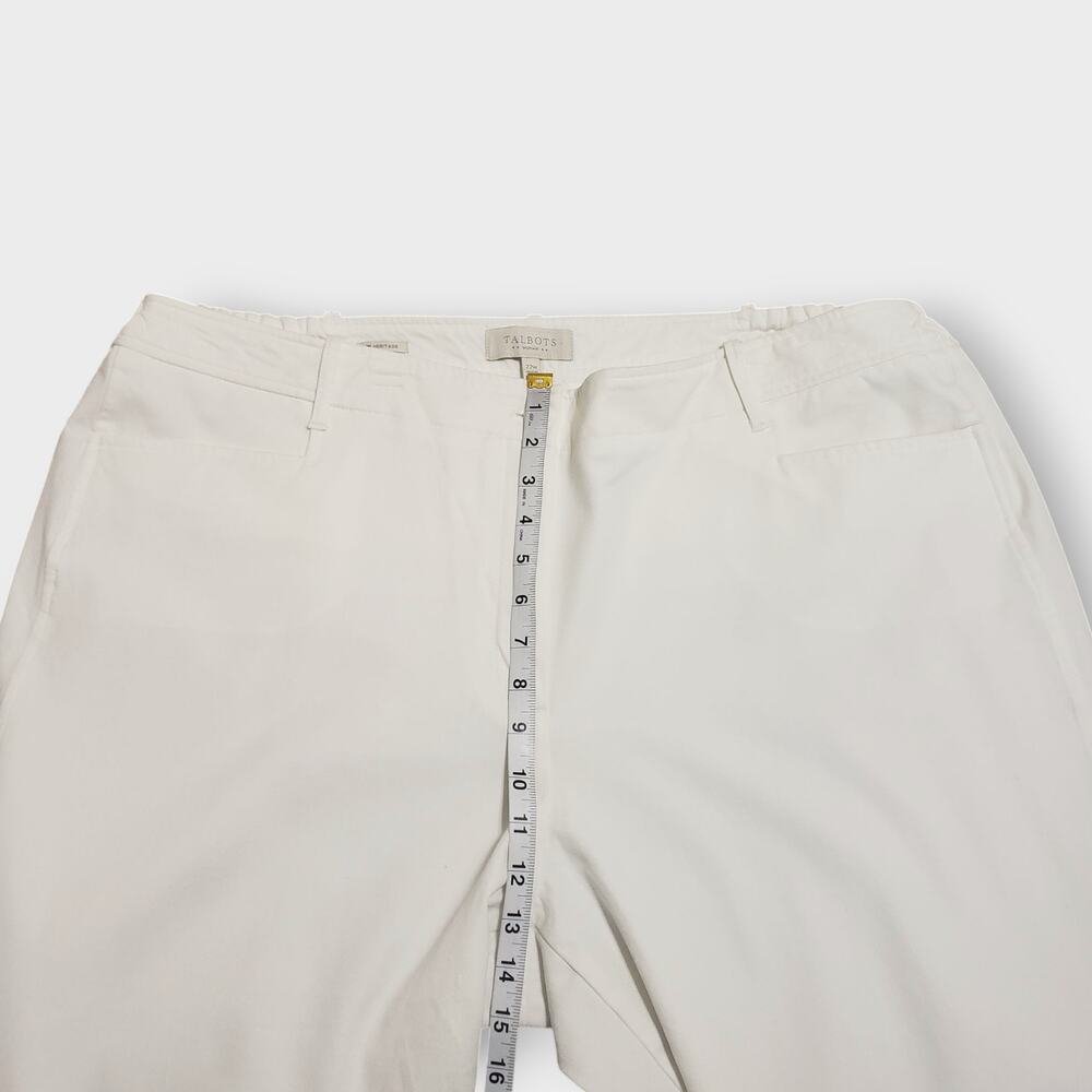 Talbots Woman Heritage White‎ Straight Cropped Pants 22W Stretch Pockets Summer - Picture 10 of 12